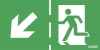 150x300 piktogram 22 ukośna strzałka góra/dół chłopek w drzwiach logo awex (ISO7010)