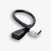 Gniazdo keystone typu HDMI 2.0 żeńskie na kablu, kolor biały/czarny