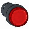 Monolityczny przycisk płaski czerwony samopowrotny 1NO LED 230V AC Harmony XB7