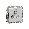 Gniazdo R/TV/SAT przelotowe (10dB), Sedna Design & Elements, srebrne aluminium