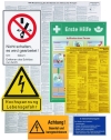 Zestaw tabliczek ostrzegawczych z tworzywa sztucznego, język niemiecki, do instalacji elektrycznych WHSS EA K