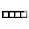 ICON Ramka uniwersalna poczwórna kwadratowa - efekt szkła (ramka: czarna; spód: biały) czarny