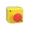 Żółta stacja 1 czerwony przycisk z głowicą grzybkową Ø40 pushpull 1NC Harmony XALK
