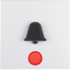 B.3/B.7 Klawisz z czerwoną soczewką i wyczuwalnym symbolem "dzwonek", biały mat