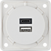Integro Gniazdo USB ładowania podwójne A+C, 230V, 3.0 A; biały, mat