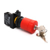 Przycisk dłoniowy bezpieczeństwa CP, 1NC, grzybek 30 mm z kluczem, czerwony