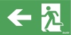 125x250 piktogram 24 strzałka lewo chłopek w drzwiach logo awex (ISO7010)
