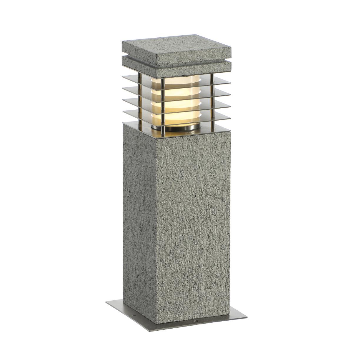 ARROCK GRANITE, lampa podłogowa outdoor, TC-(D,H,T,Q)SE, IP44, kwadratowa, salt & pepper, granit, D/S/W 12/12/40 cm, maks. 15W
