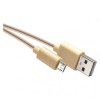 Kabel USB 2.0, wtyk A - micro B, 1m, ładowanie, transmisja danych, złoty