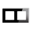 ICON Ramka uniwersalna podwójna kwadratowa - efekt szkła (ramka: czarna; spód: biały) czarny