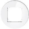 ICON Ramka uniwersalna pojedyncza okrągła - efekt szkła (ramka: biała; spód: biały) biały