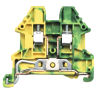 DK2.5N-PE, Złączka szynowa gwintowa  ochronna /2.5 mm2 / TS 35  - (kolor żółto-zielony)