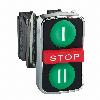 Harmony XB4 Przycisk potrójny zielony/STOP/zielony metalowy I / STOP / II