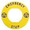 Harmony XB4 Etykieta z oznakowaniem Ø60 dla przycisków bezpieczeństwa EMERGENCY STOP/logo ISO13850