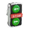 Harmony XB4 Przycisk potrójny zielony/STOP/zielony samopowrotny metalowy lewo/STOP/prawo