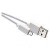 Kabel USB 2.0, wtyk A - micro B, 1m, ładowanie, transmisja danych, biały