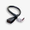 Gniazdo keystone typu HDMI żeńskie na kablu, kolor biały/czarny