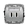 TREND Mechanizm gniazda podwójnego HDMI 2.0, 4K srebrny metalik