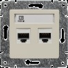 VENA Gniazdo komputerowe podwójne 2xRJ45, bez ramki, KREM, 510367
