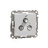 Gniazdo R/TV/SAT końcowe (4dB), Sedna Design & Elements, srebrne aluminium