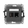 ICON Mechanizm gniazda pojedynczego HDMI 2.0, 4K + gniazda komp. poj. 1xRJ45, kat. 5e, 8-stykowy grafitowy mat