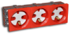 Gniazdo elektryczne 45x135 z kluczem, czerwone - 3x2P+Z ALANTEC