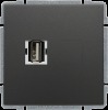 KOS 66 Gniazdo multimedialne USB, bez ramki GRAFIT