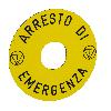 Harmony XB4 Etykieta oznaczeniemØ90 do przycisku awaryjnego zatrzymania ARRESTO DE EMERGENCA/logo ISO13850