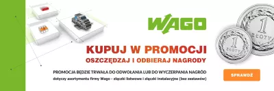 Logo Wago. Kupuj w promocji. Oszczędzaj i odbieraj nagrody